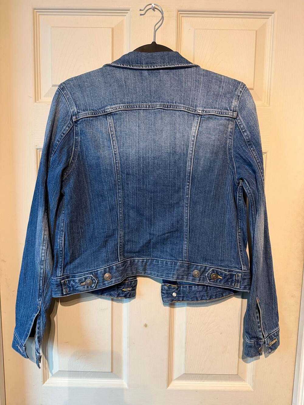 H&M Denim Jacket Size US 8 Blue Cotton Trucker - Picture 2 of 3